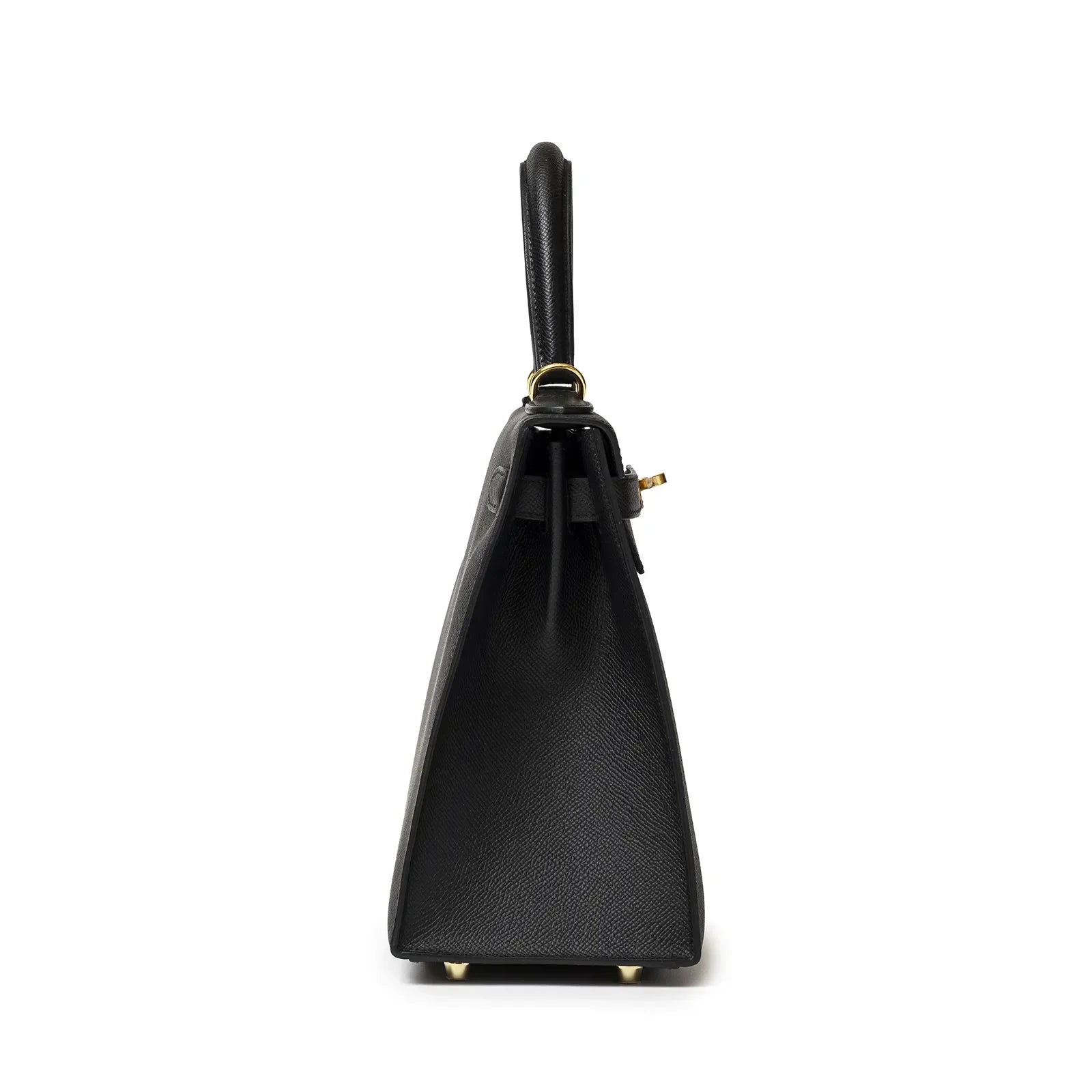 Hermès Kelly 28 Sellier Black Epsom Gold Hardware