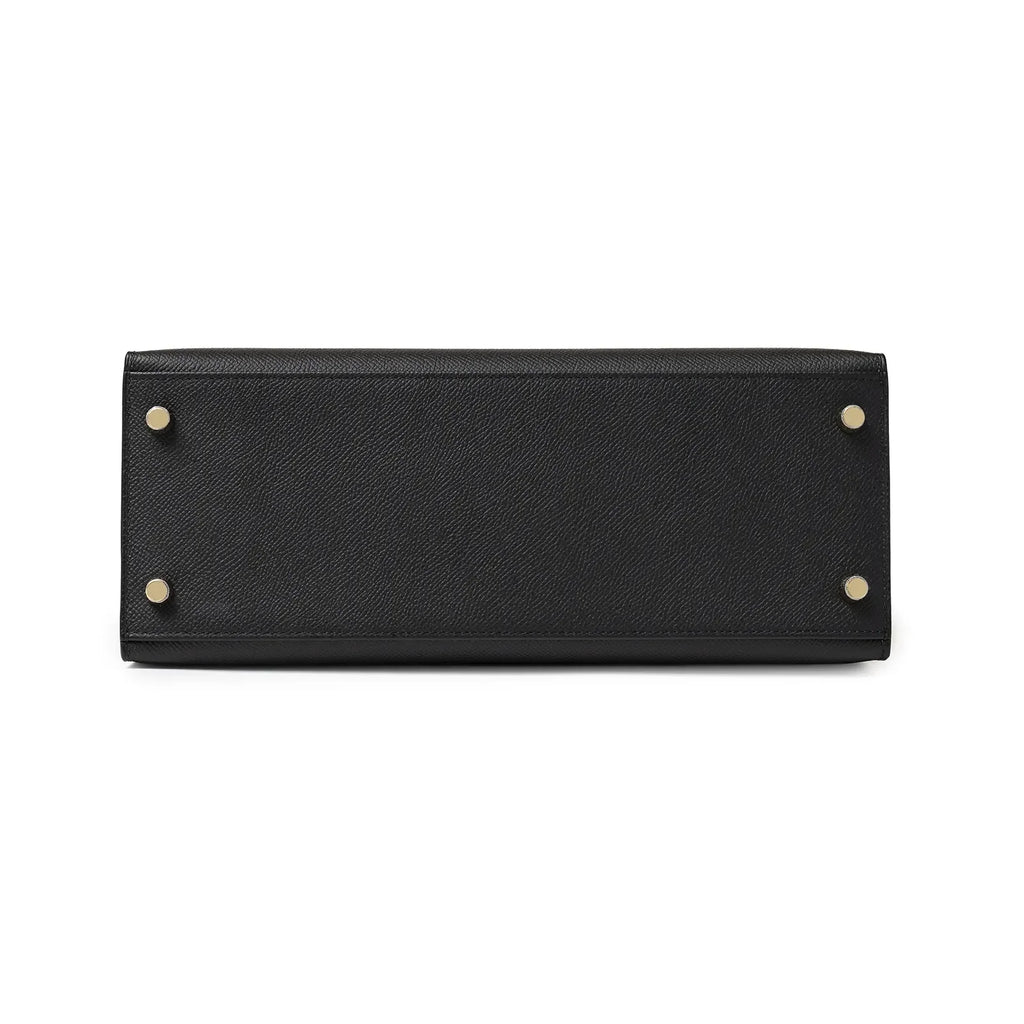Hermès Kelly 28 Sellier Black Epsom Gold Hardware