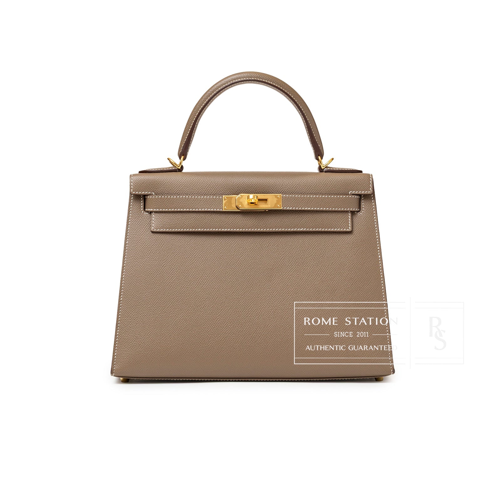 Hermès Kelly 28 Sellier Etoupe Epsom Gold hardware