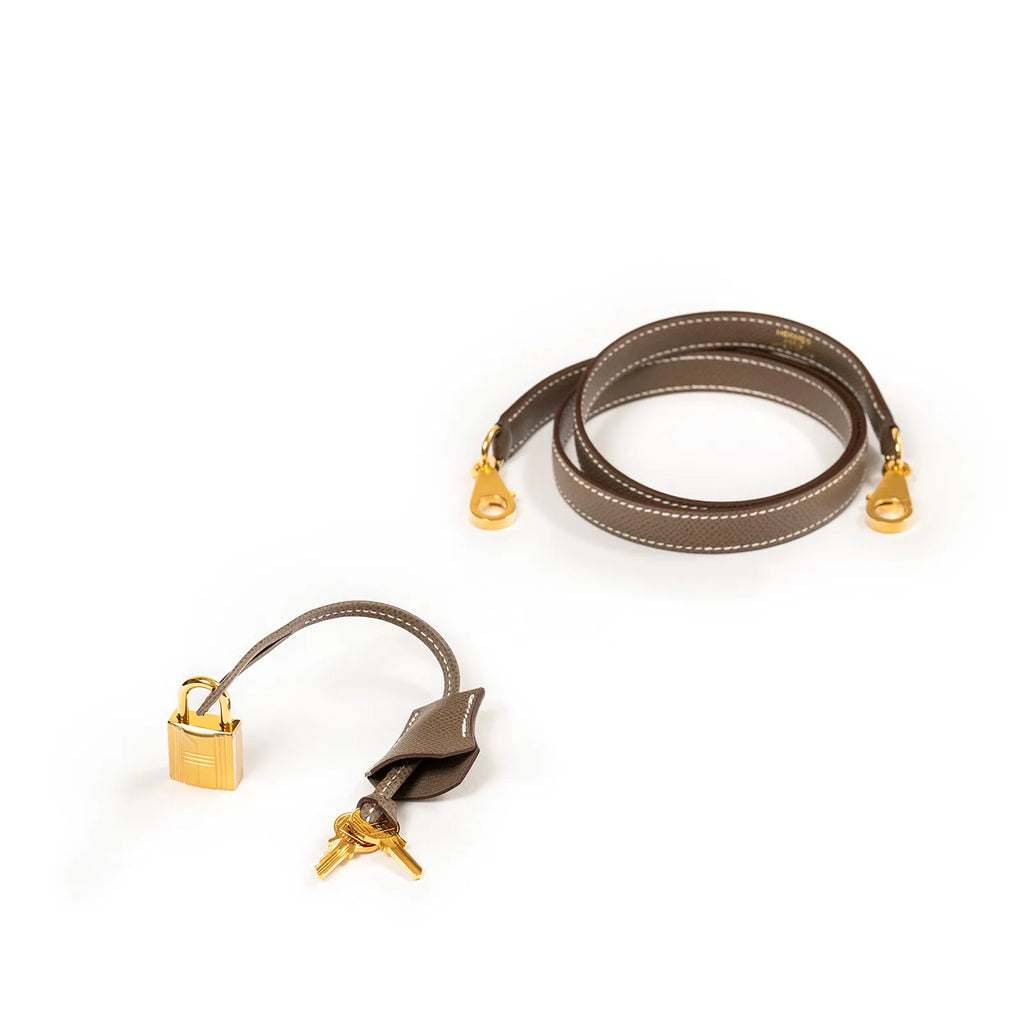 Hermès Kelly 28 Sellier Etoupe Epsom Gold Hardware