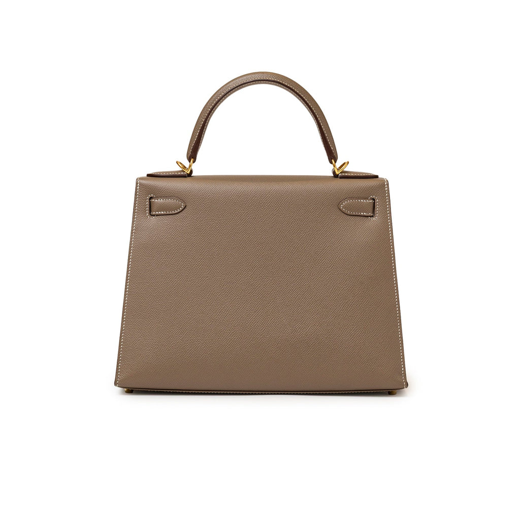Hermès Kelly 28 Sellier Etoupe Epsom Gold hardware