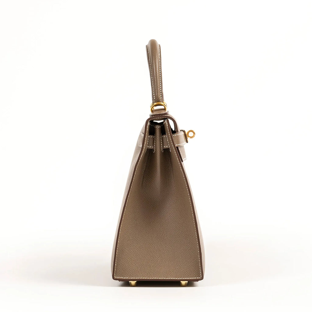 Hermès Kelly 28 Sellier Etoupe Epsom Gold Hardware