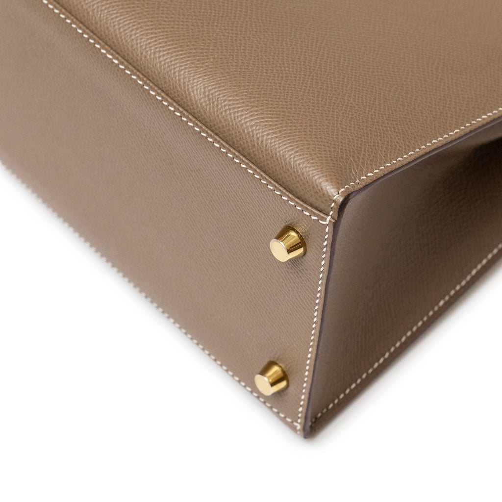 Hermès Kelly 28 Sellier Etoupe Epsom Gold hardware
