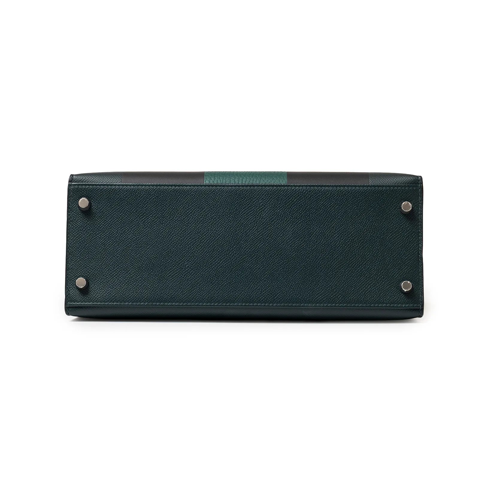 Hermès Kelly 28 Sellier Letter H Vert Cypress/Blue Obscur/Malachite Veau Epsom Palladium Hardware