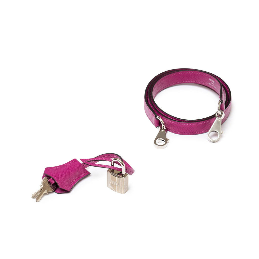 Hermès Kelly 28 Sellier Rose Pourpre Epsom Palladium Hardware