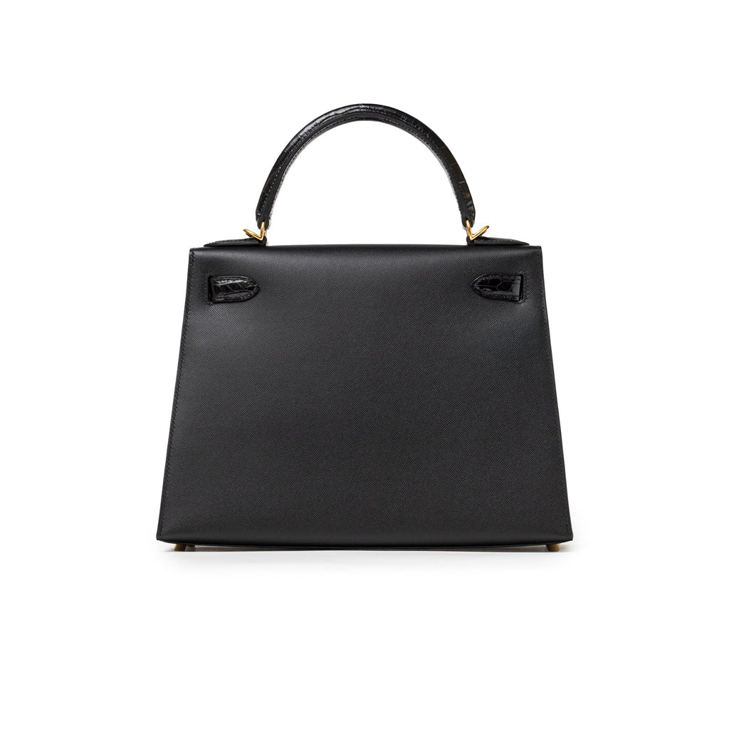 Hermès Kelly 28 Sellier Touch Black Madame Shiny Niloticus Crocodile Gold Hardware
