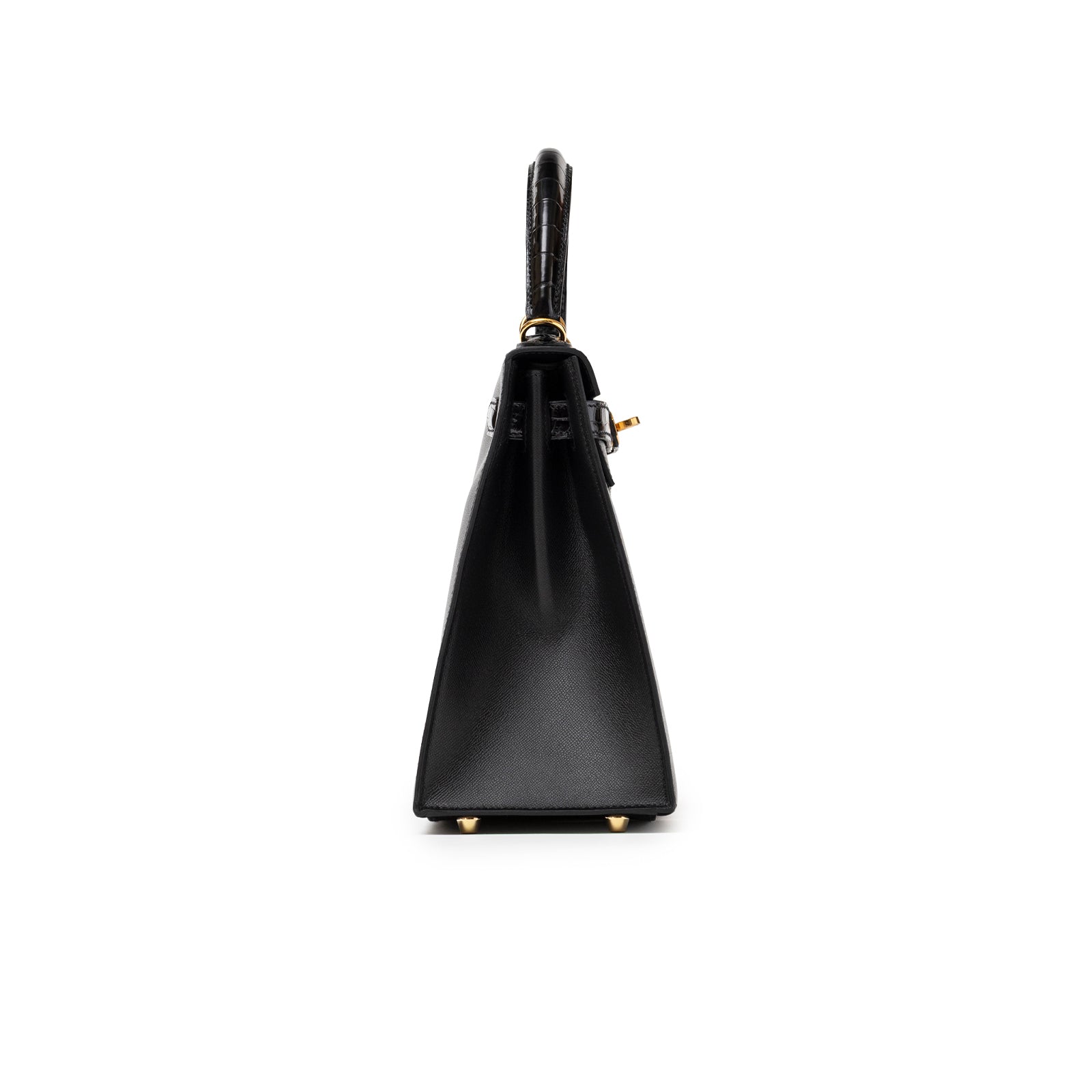 Hermès Kelly 28 Sellier Touch Black Madame Shiny Niloticus Crocodile Gold Hardware