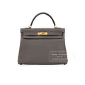 Hermès Kelly 32 Retourne Etain Togo Gold Hardware