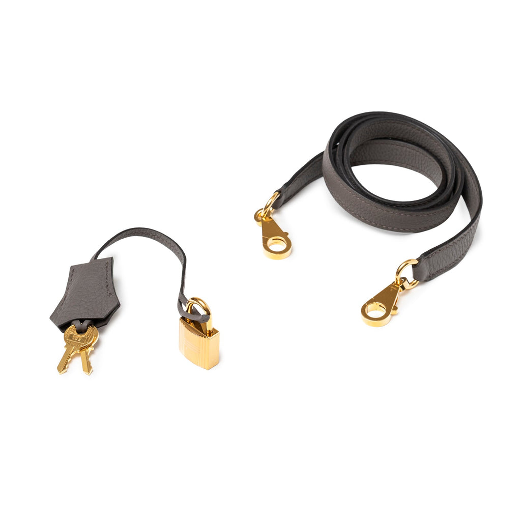 Hermès Kelly 32 Retourne Etain Togo Gold Hardware