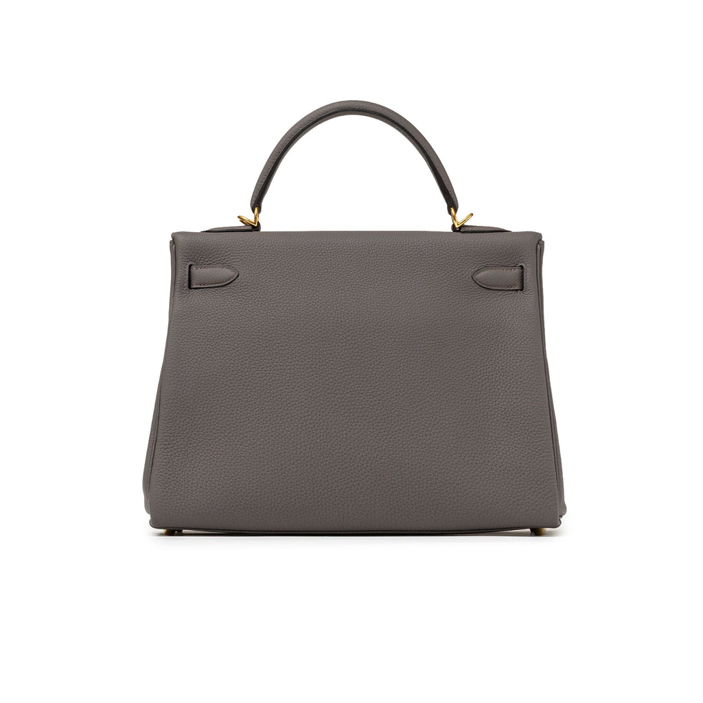 Hermès Kelly 32 Retourne Etain Togo Gold Hardware