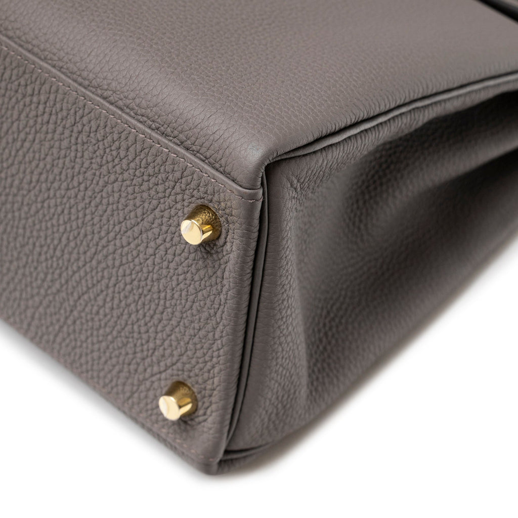 Hermès Kelly 32 Retourne Etain Togo Gold Hardware