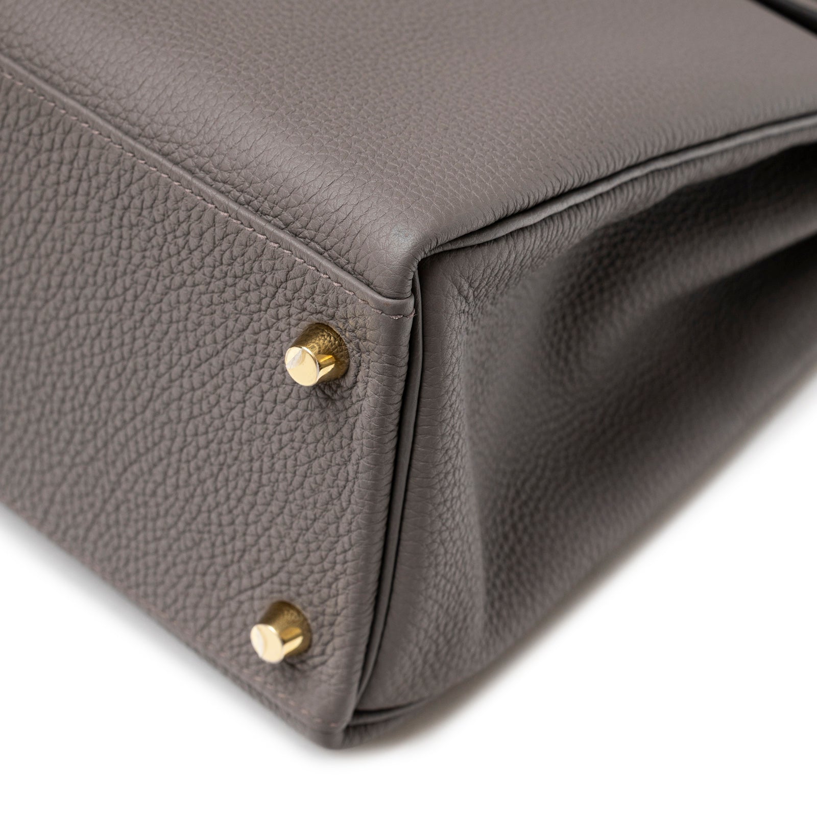Hermès Kelly 32 Retourne Etain Togo Gold Hardware