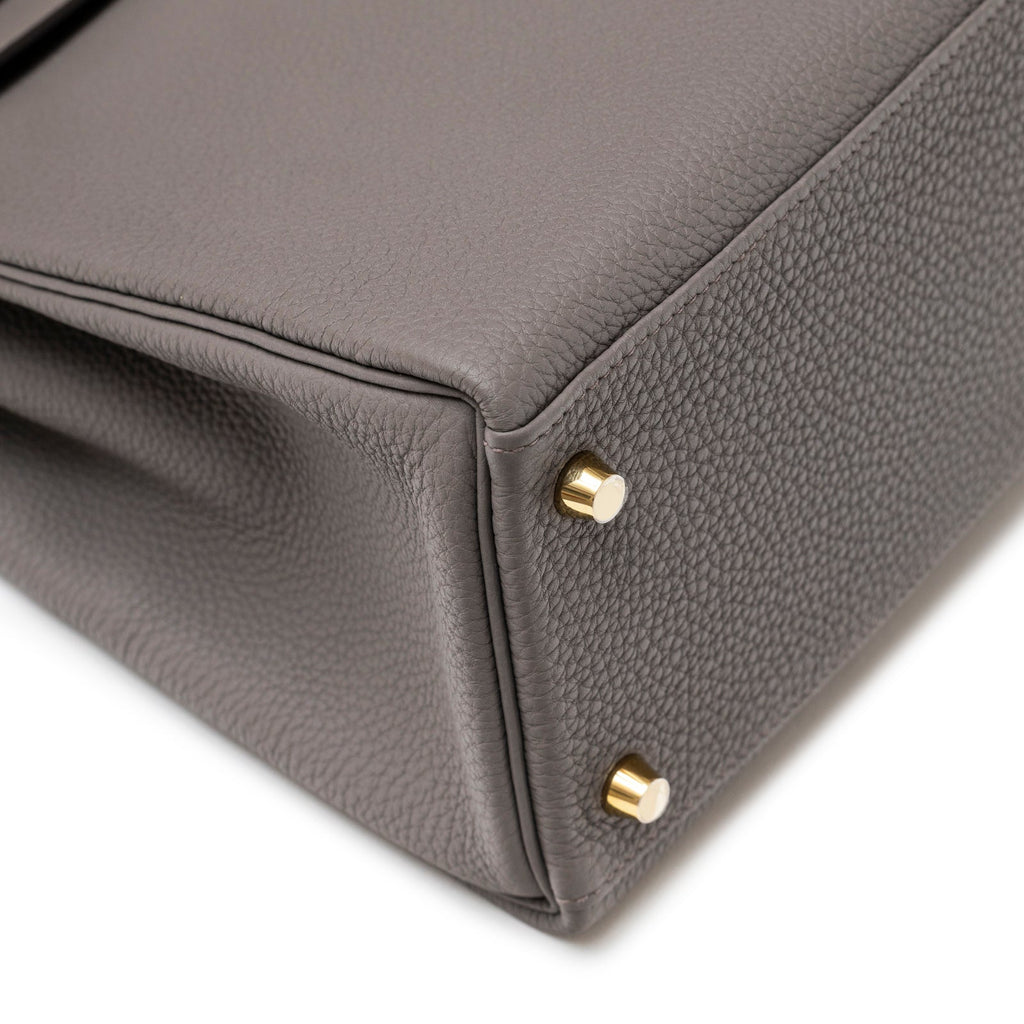 Hermès Kelly 32 Retourne Etain Togo Gold Hardware