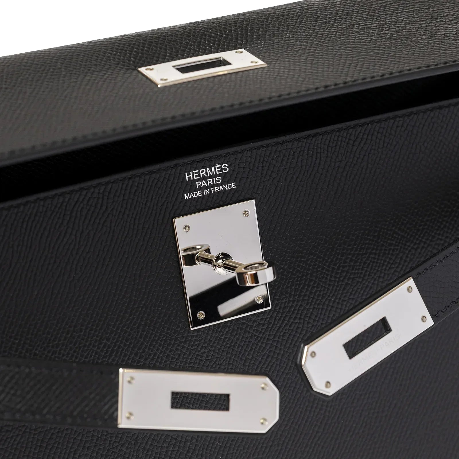 Hermès Kelly 32 Sellier Black Epsom Palladium Hardware
