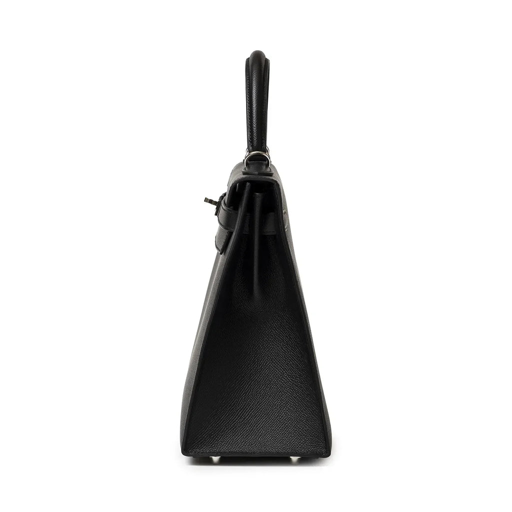 Hermès Kelly 32 Sellier Black Epsom Palladium Hardware