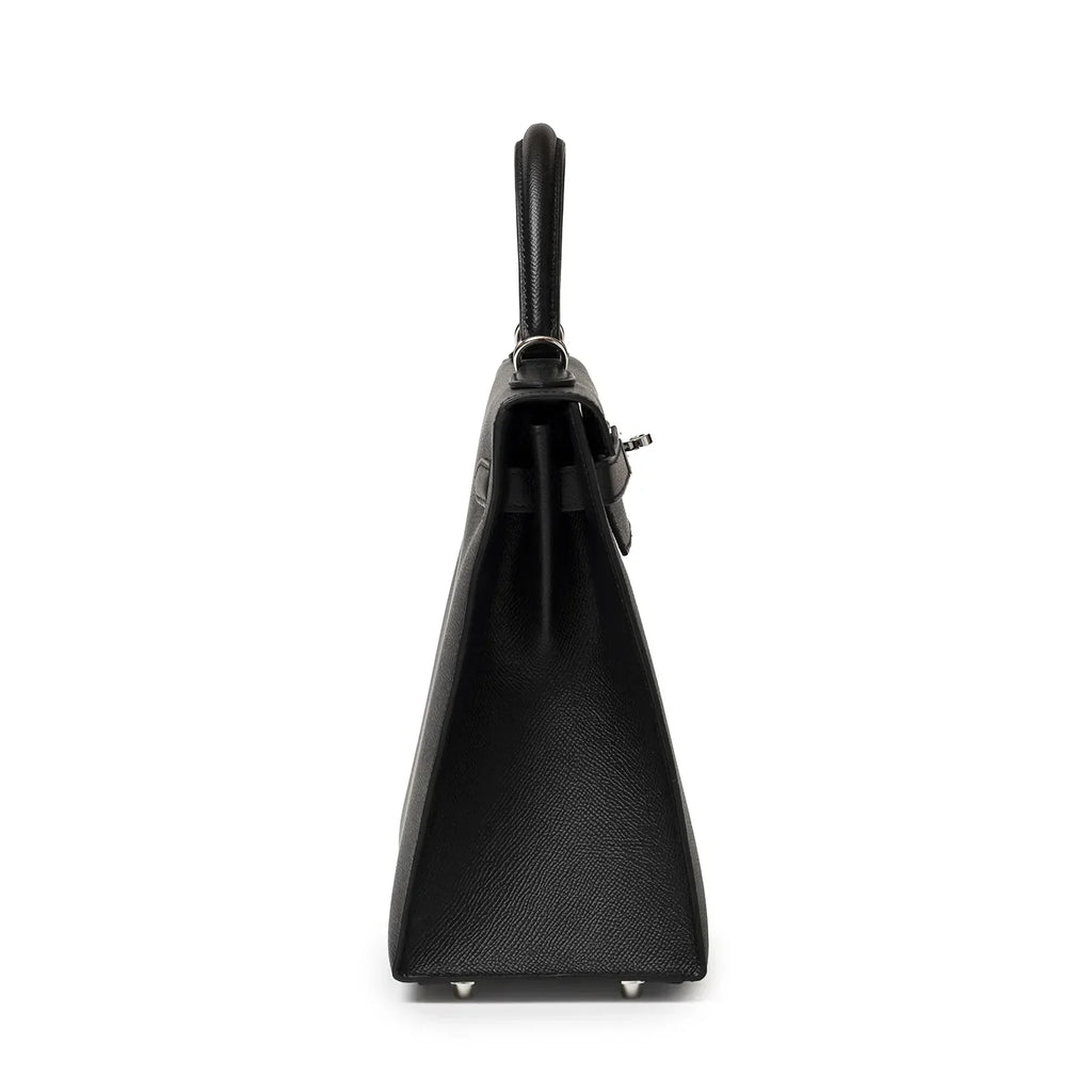 Hermès Kelly 32 Sellier Black Epsom Palladium Hardware