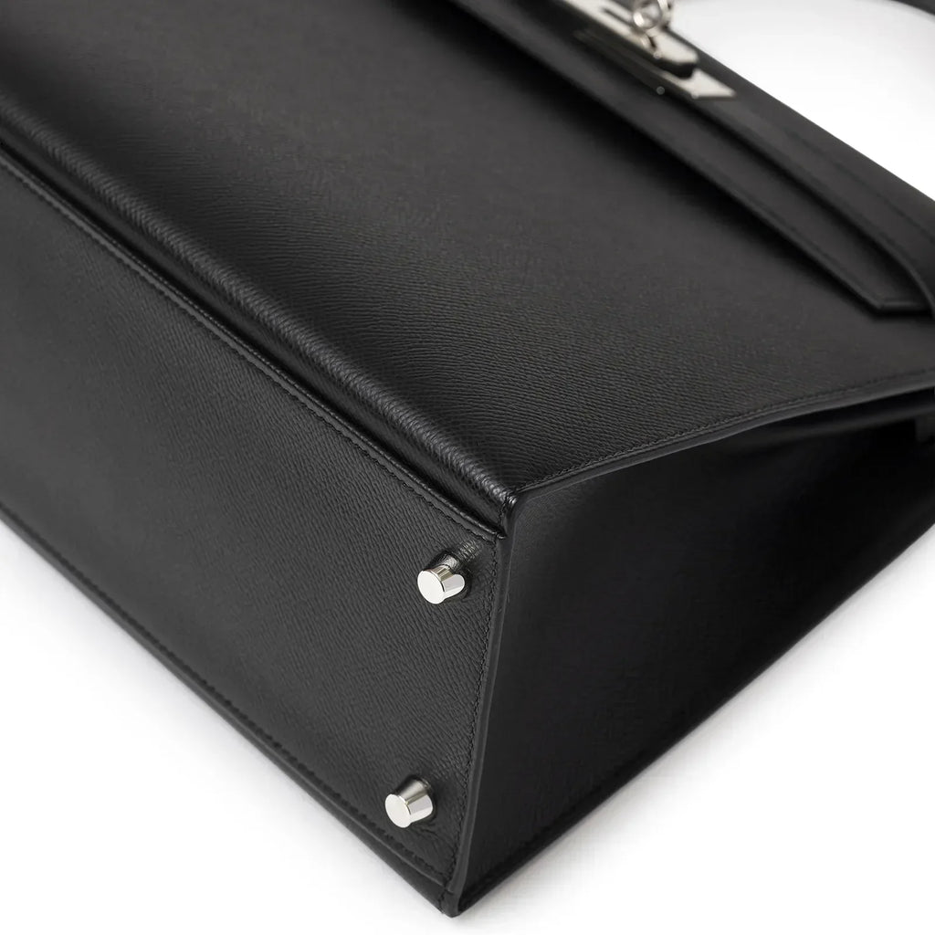 Hermès Kelly 32 Sellier Black Epsom Palladium Hardware