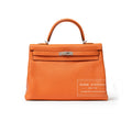 Hermès Kelly 35 Orange Togo Palladium Hardware