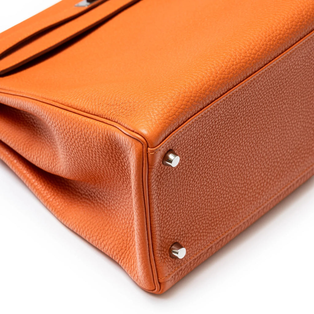 Hermès Kelly 35 Orange Togo Palladium Hardware