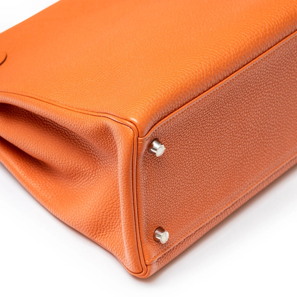 Hermès Kelly 35 Orange Togo Palladium Hardware