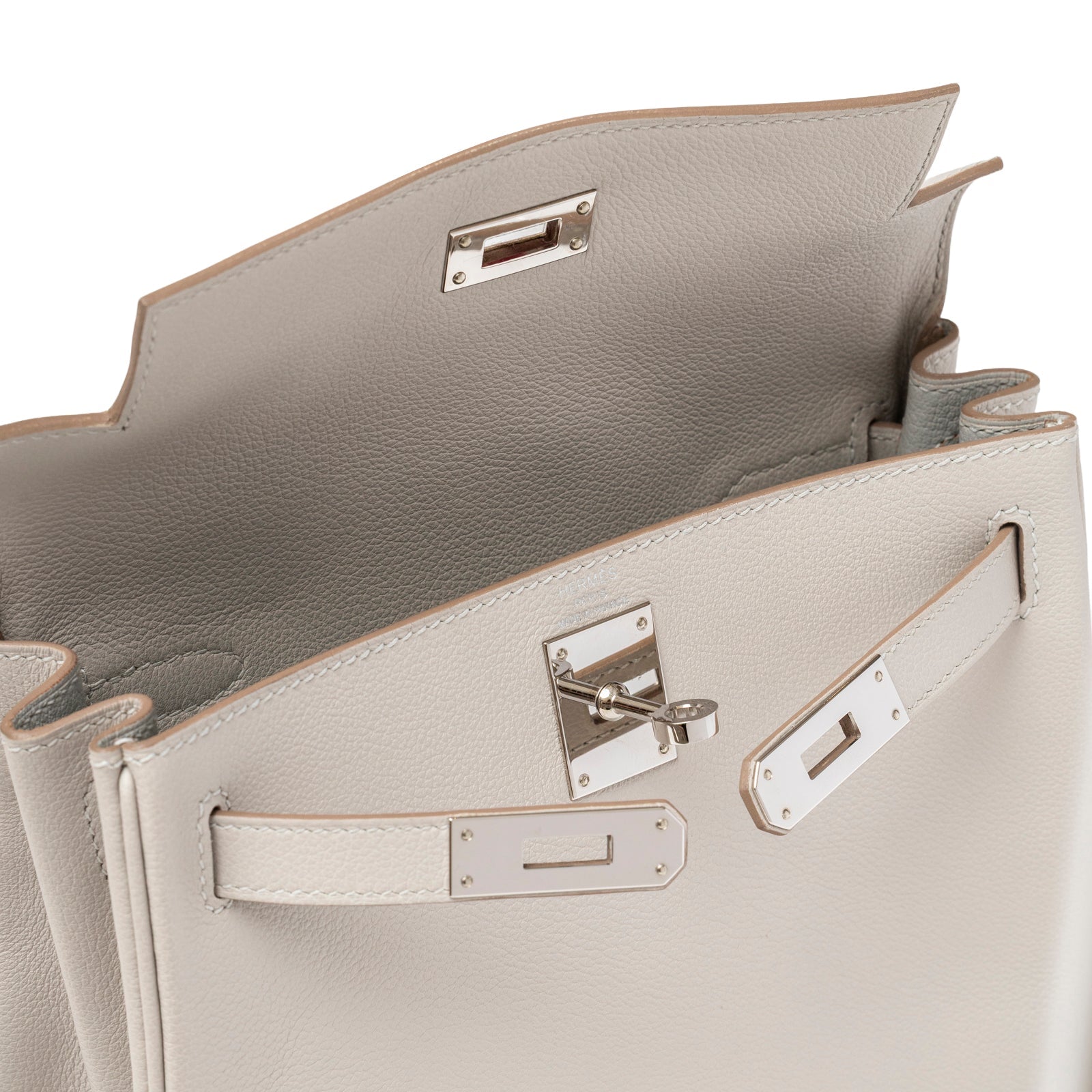 Hermès Kelly Ado Backpack Gris Perle Evercolor Palladium Hardware