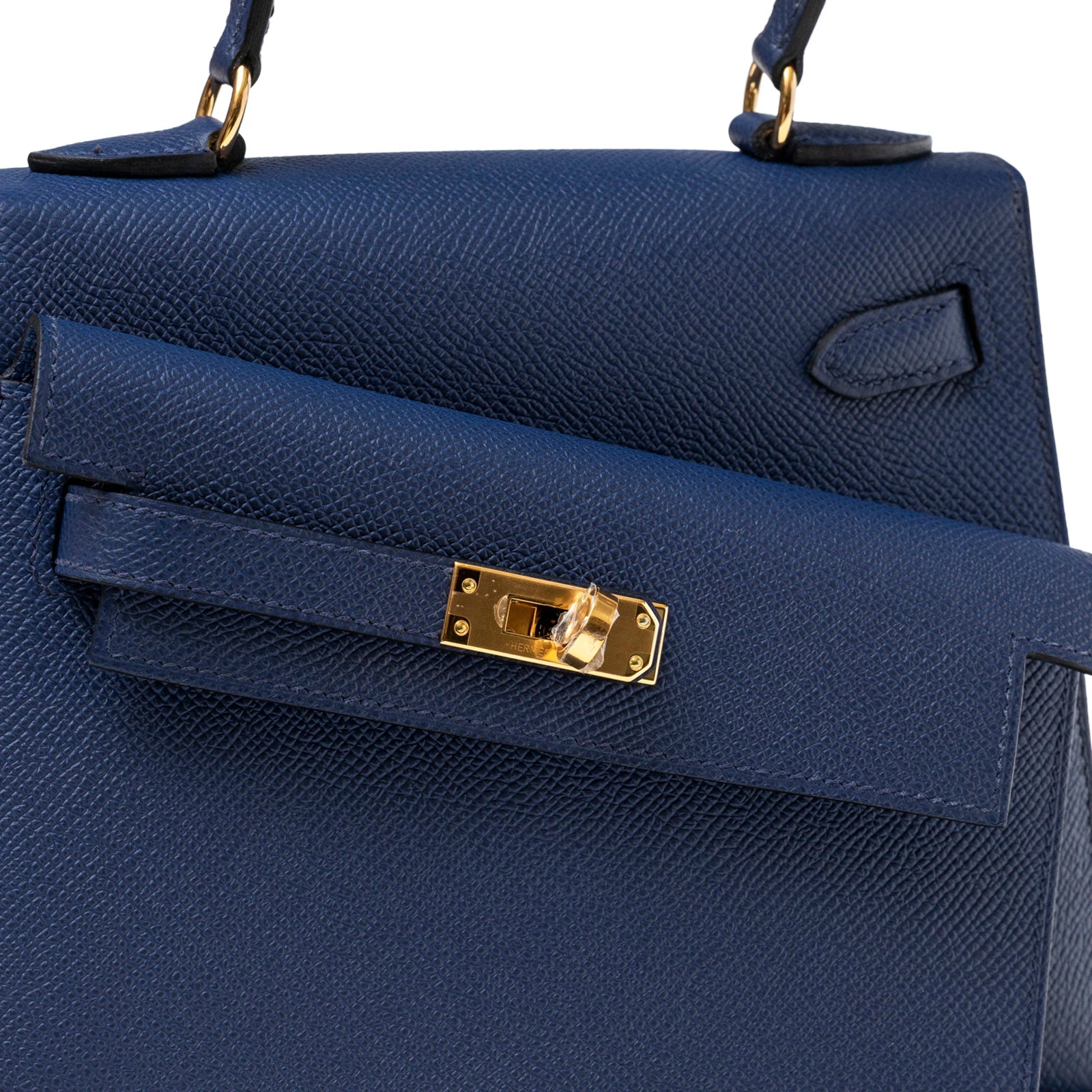 Hermès Kelly Desordre 20 Sellier Blue Saphir Epsom Gold Hardware