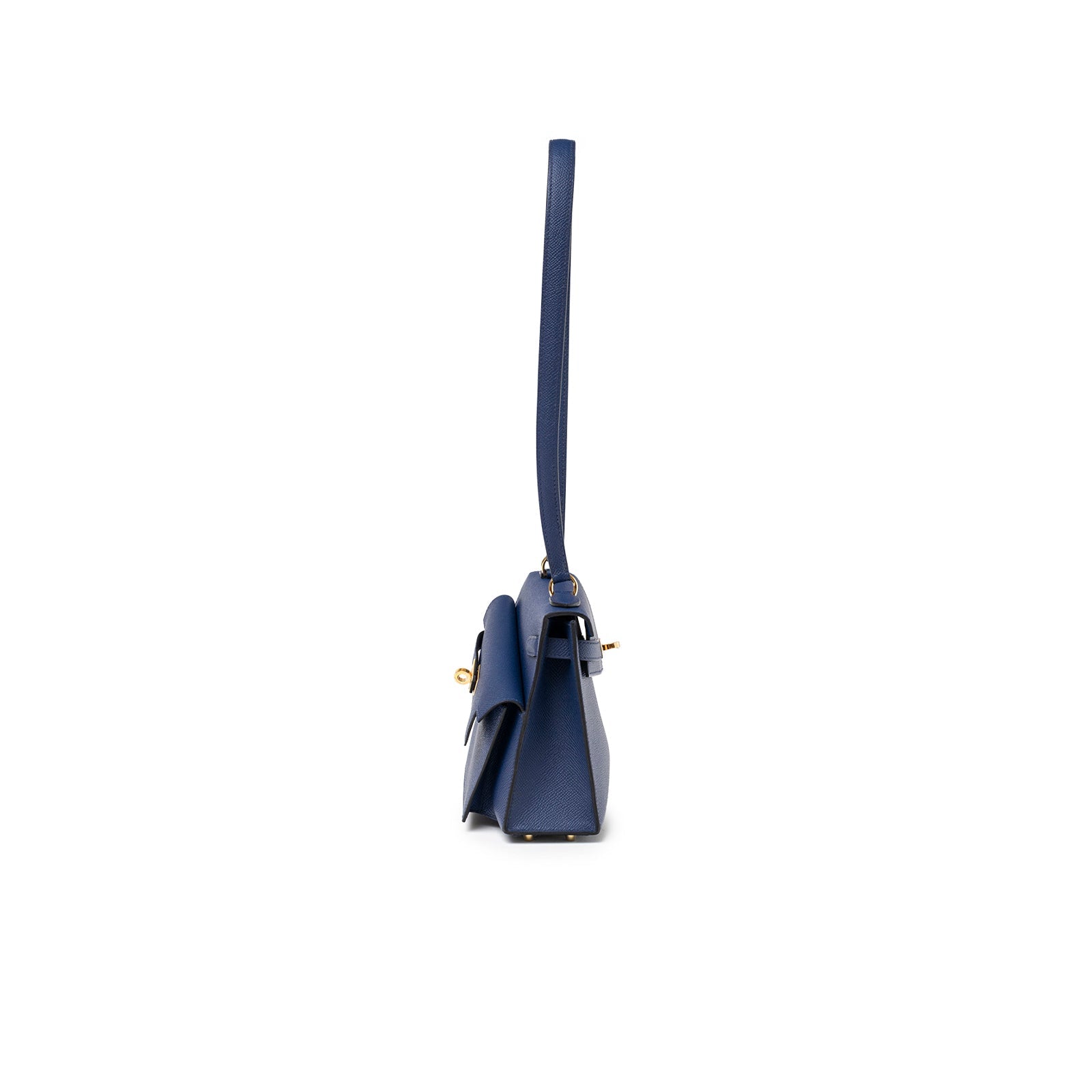 Hermès Kelly Desordre 20 Sellier Blue Saphir Epsom Gold Hardware