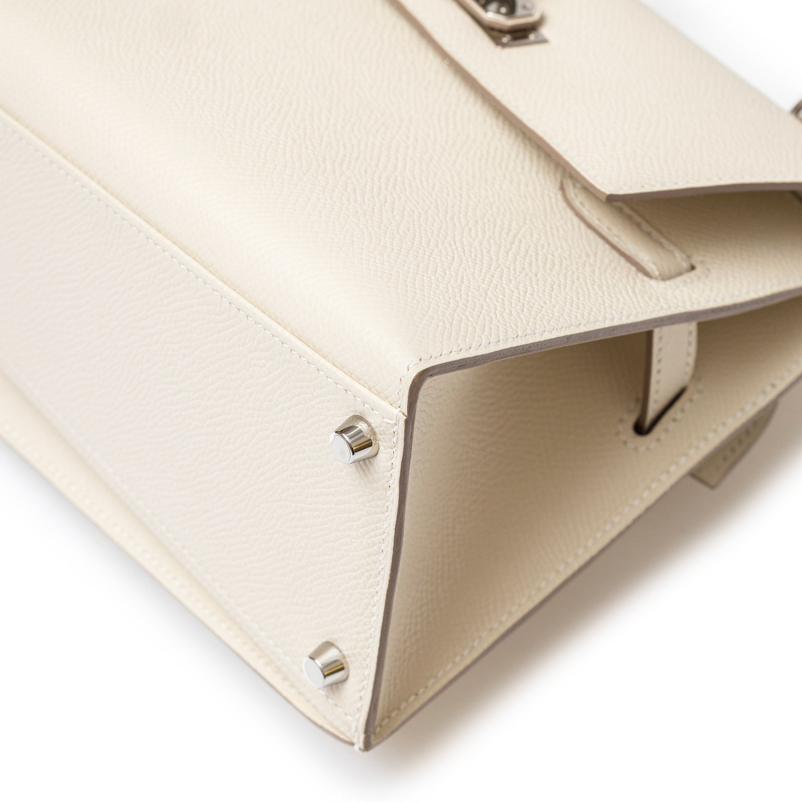 Hermès Kelly Desordre 20 Sellier Craie Epsom Palladium Hardware