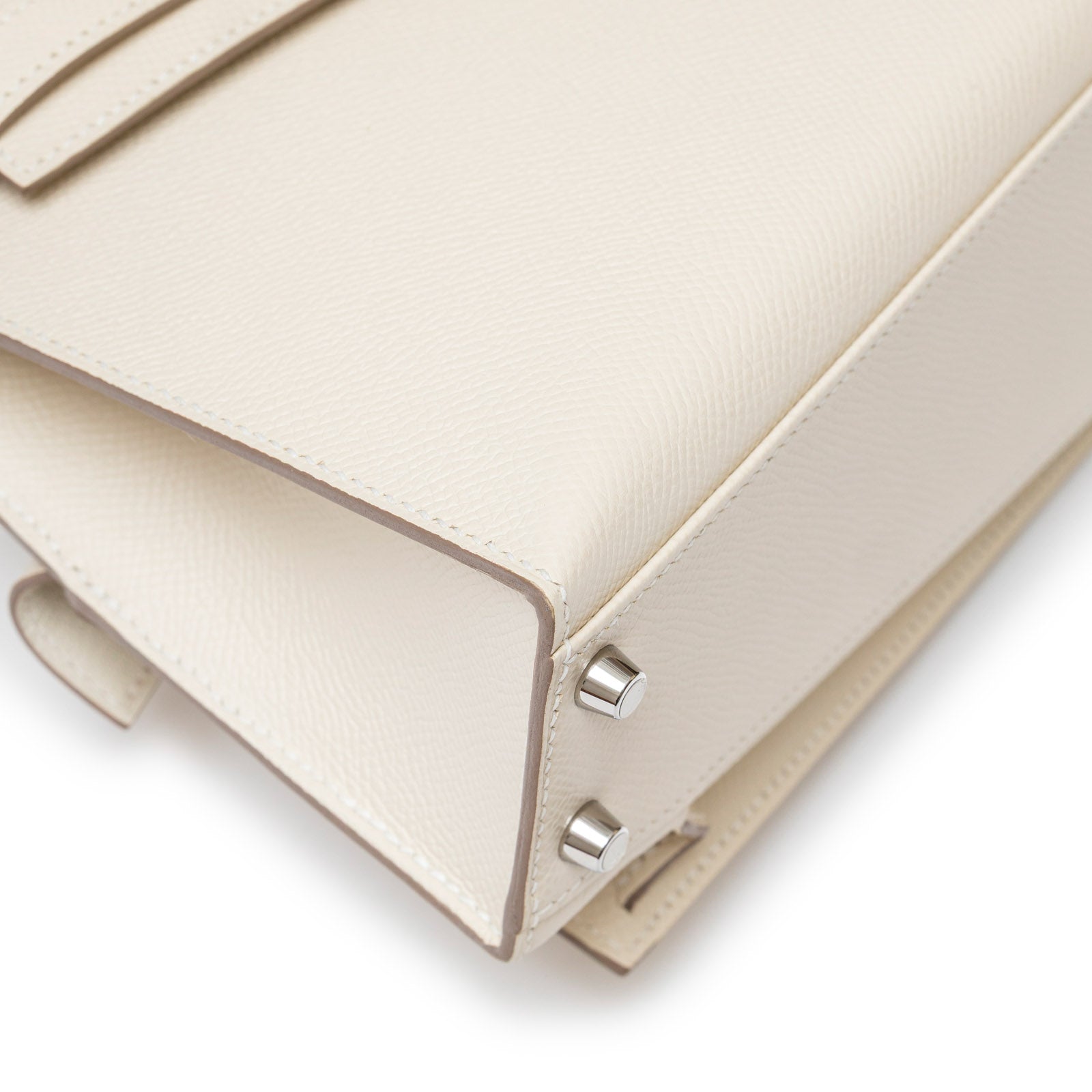 Hermès Kelly Desordre 20 Sellier Craie Epsom Palladium Hardware