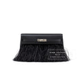 Hermès Kelly Elan Black Chevre Chamkila and Ostrich Feather Palladium Hardware