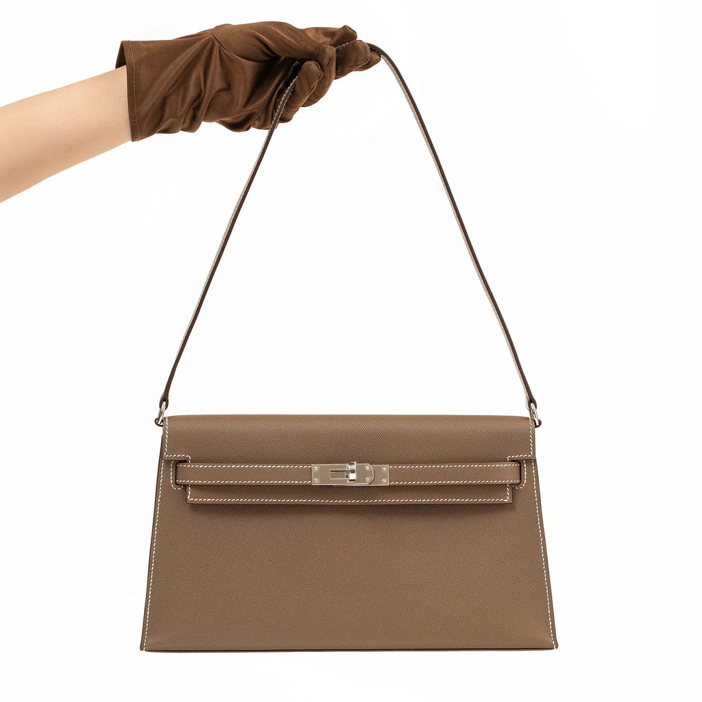 Hermès Kelly Elan Etoupe Madame Palladium Hardware