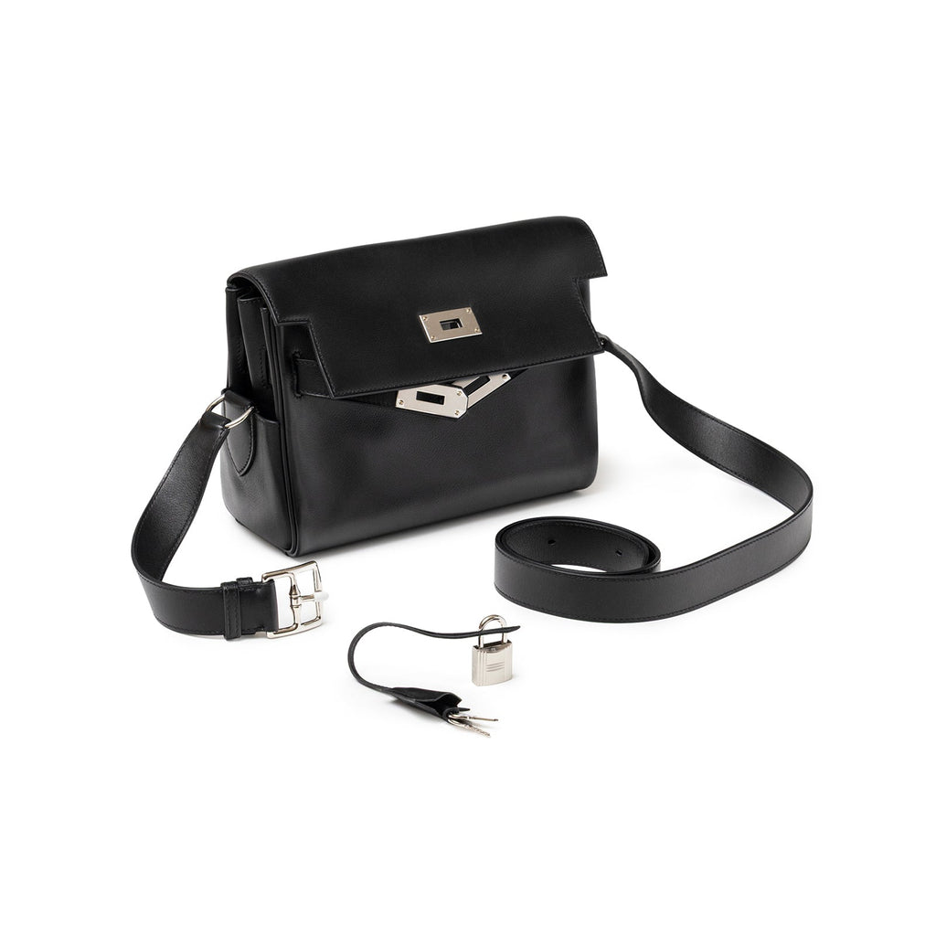 Hermès Kelly Messenger PM Black Evergrain Palladium Hardware