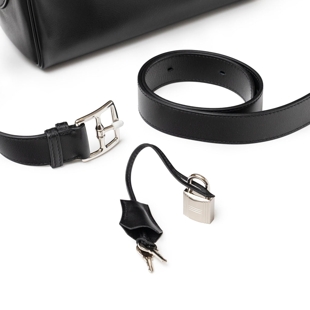 Hermès Kelly Messenger PM Black Evergrain Palladium Hardware