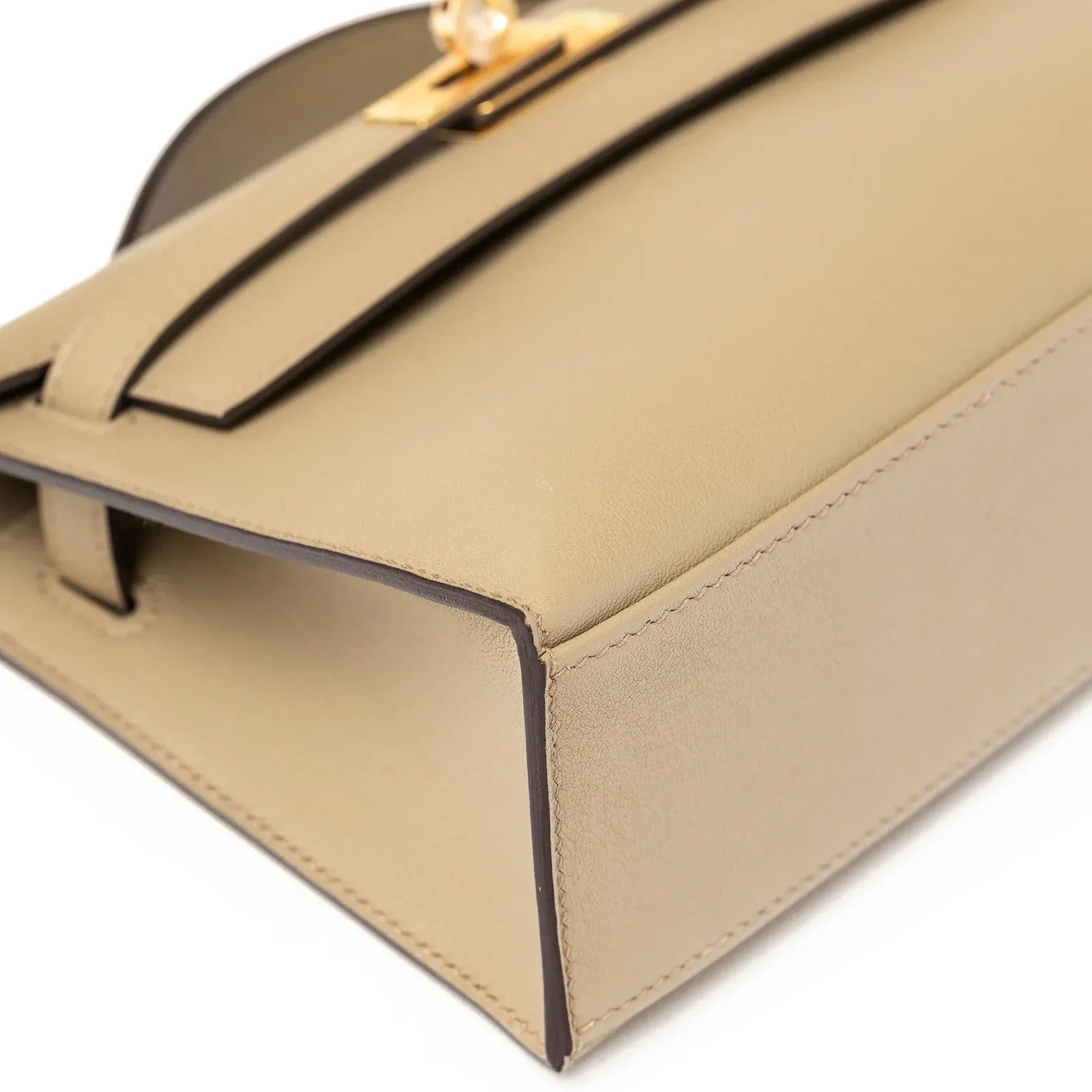 Hermès Kelly Pochette Beige Marfa Swift Gold Hardware