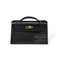 Hermès Kelly Pochette Black Swift Gold Hardware