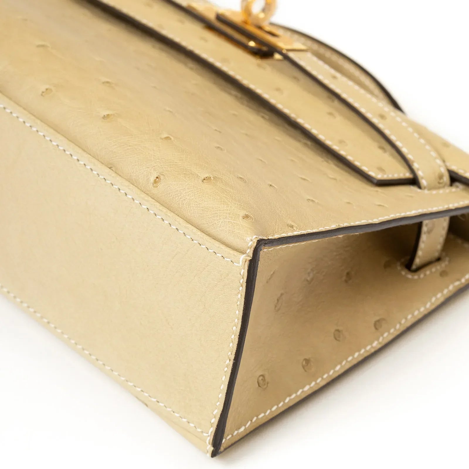 Hermès Kelly Pochette Trench Ostrich Gold Hardware