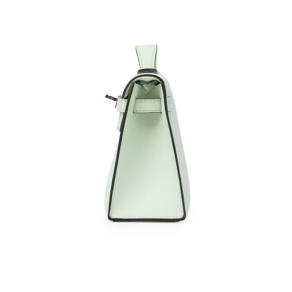 Hermès Kelly Pochette Vert Fizz Swift Palladium Hardware