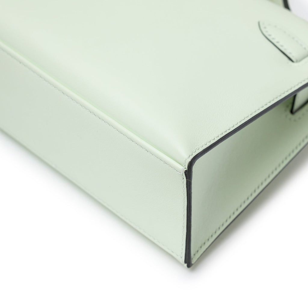 Hermès Kelly Pochette Vert Fizz Swift Palladium Hardware