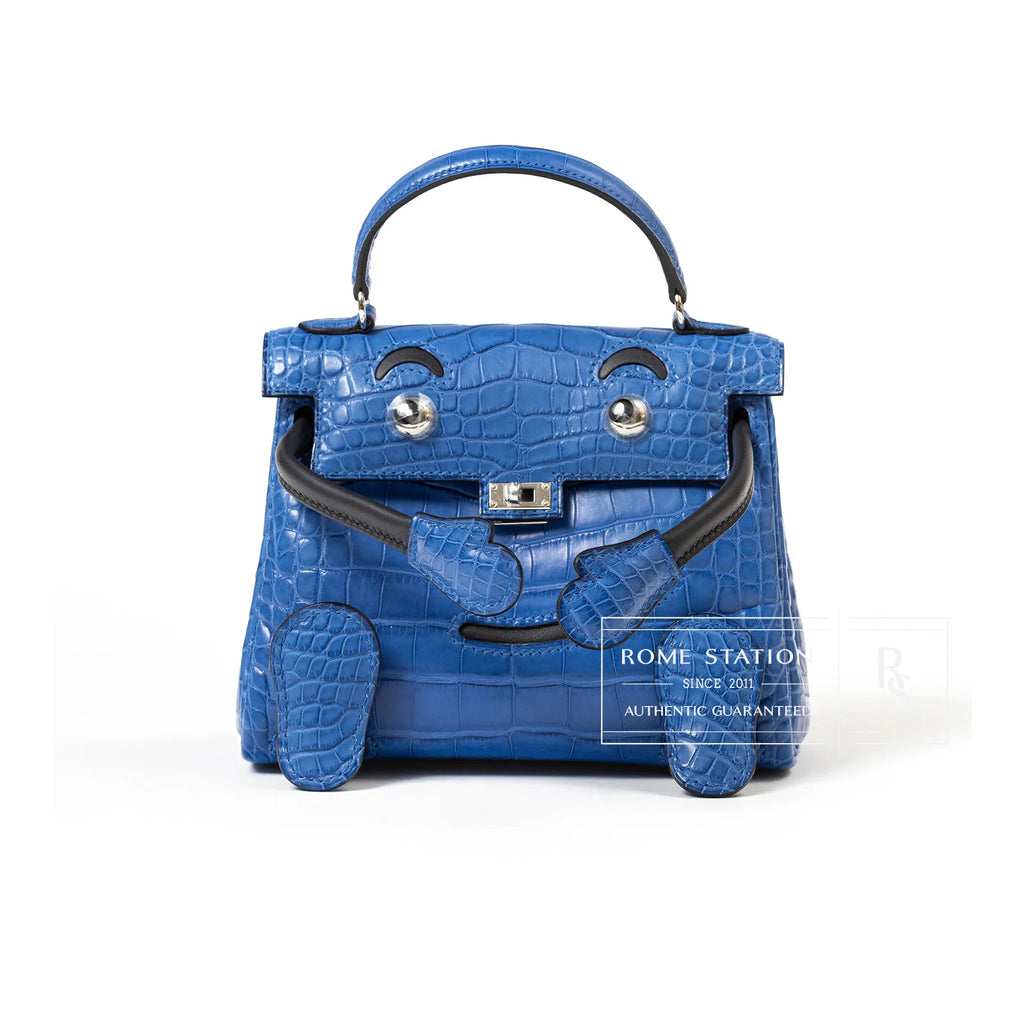 Hermès Kelly Quelle Idole Doll Bag AB Blue Zellige/Blue Indigo Palladium Hardware