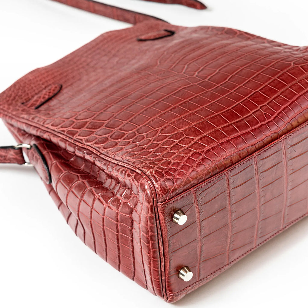 Hermès Kelly Sport 24 Matte Niloticus Crocodile Rose Palladium Hardware