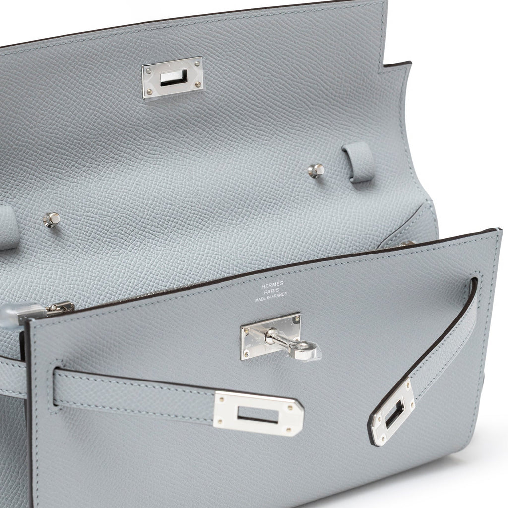 Hermès Kelly To Go Wallet Blue Glacier Epsom Palladium Hardware