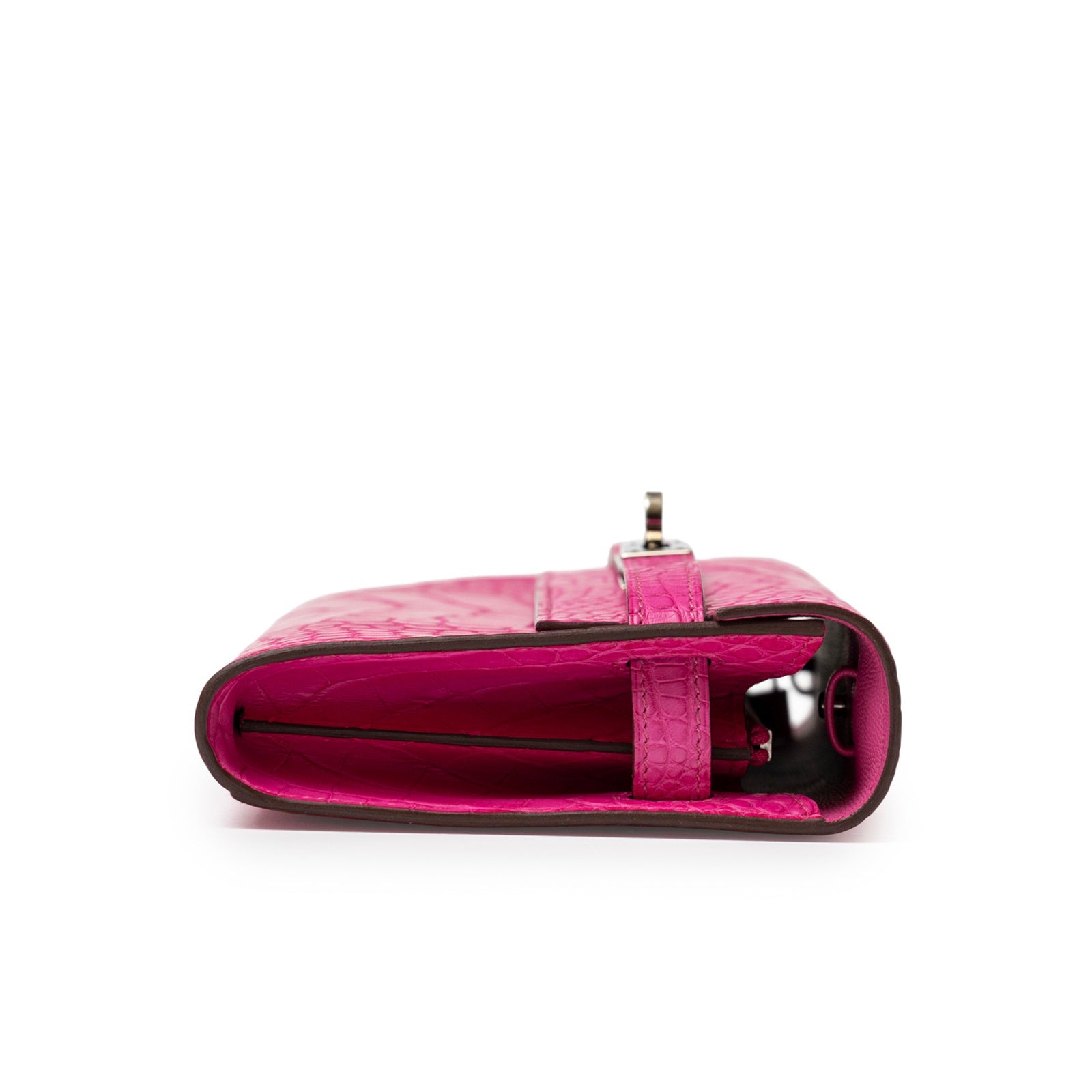 Hermès Kelly Wallet To Go Rose Shocking Matte Alligator Palladium Hardware