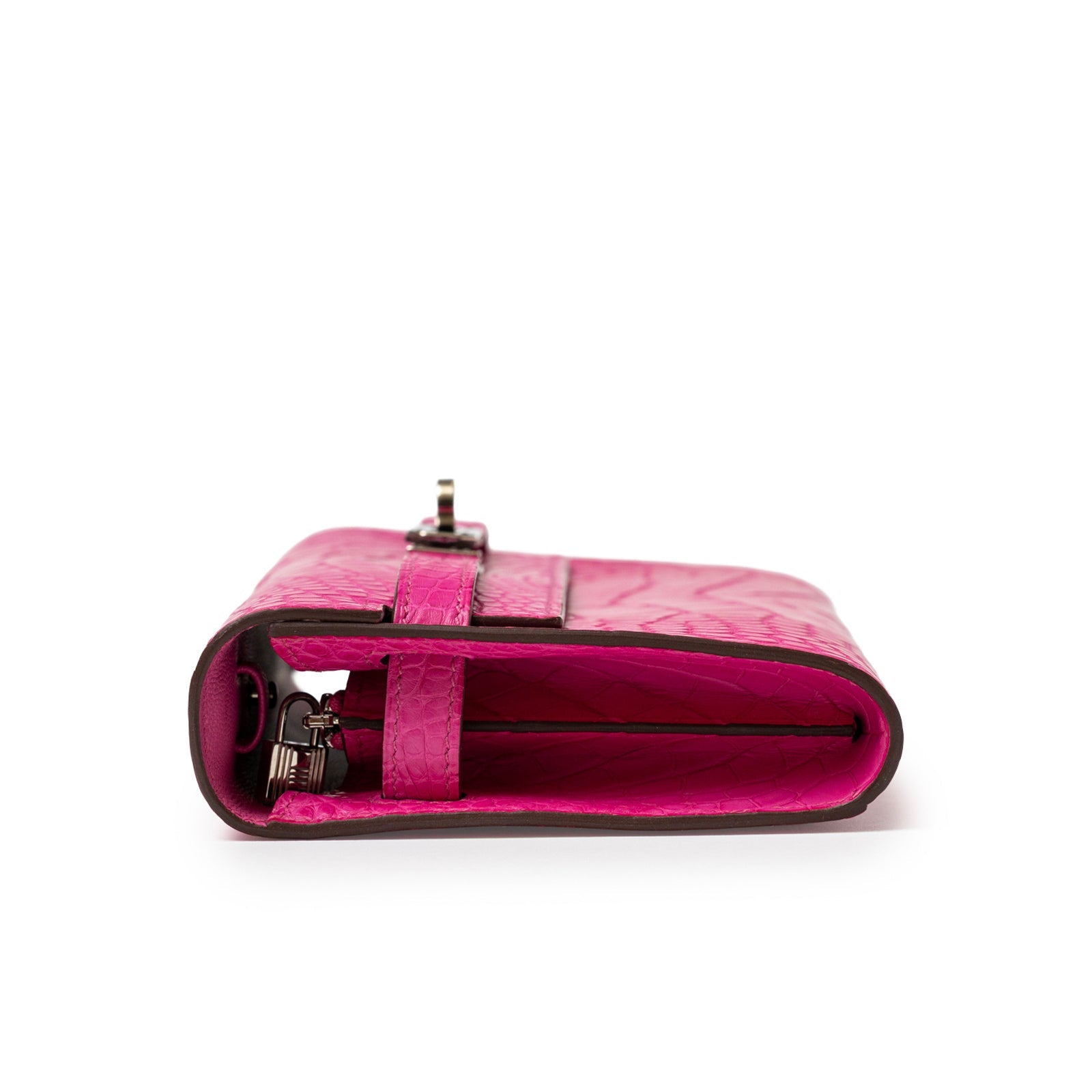 Hermès Kelly Wallet To Go Rose Shocking Matte Alligator Palladium Hardware
