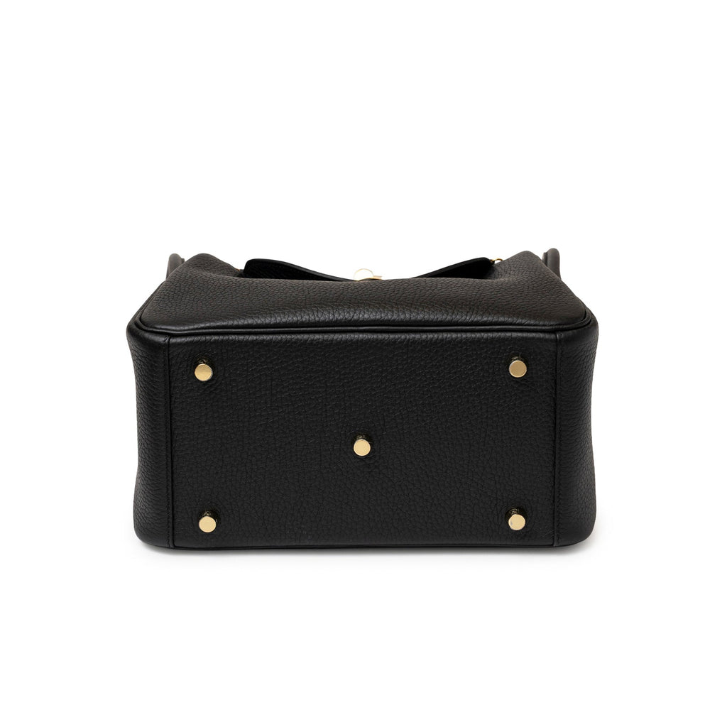 Hermès Lindy 26 Black Clemence Gold Hardware