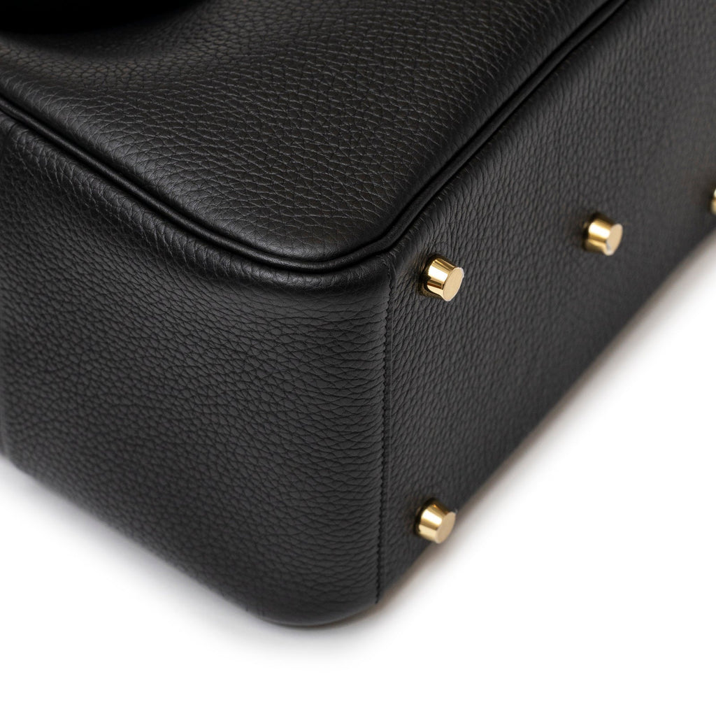 Hermès Lindy 26 Black Clemence Gold Hardware