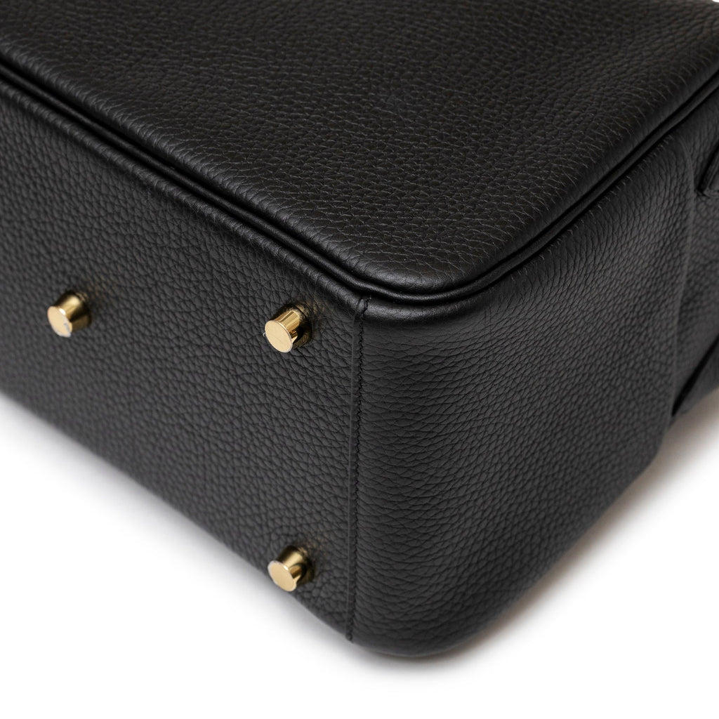 Hermès Lindy 26 Black Clemence Gold Hardware
