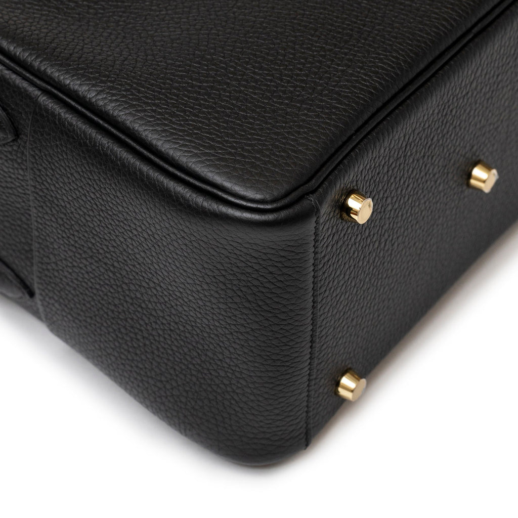 Hermès Lindy 26 Black Clemence Gold Hardware