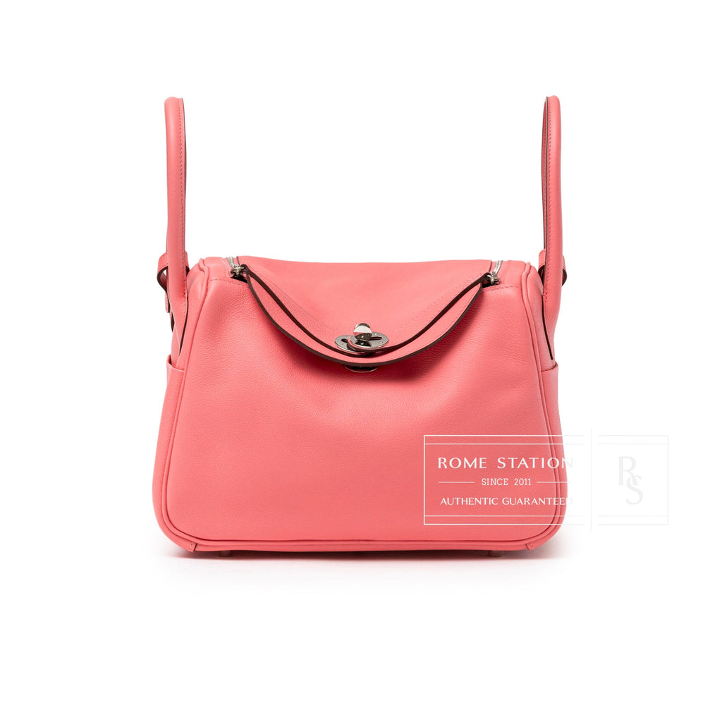 Hermès Lindy 26 Rose Azelee Evercolor Palladium Hardware