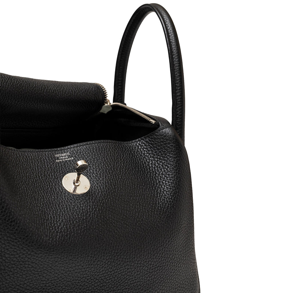 Hermès Lindy 30 Black Clemence Palladium Hardware