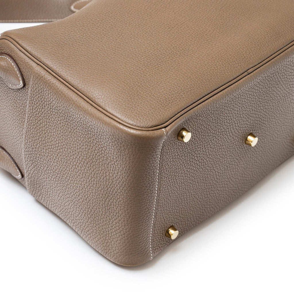 Hermès Lindy 30 Etoupe Clemence Gold Hardware